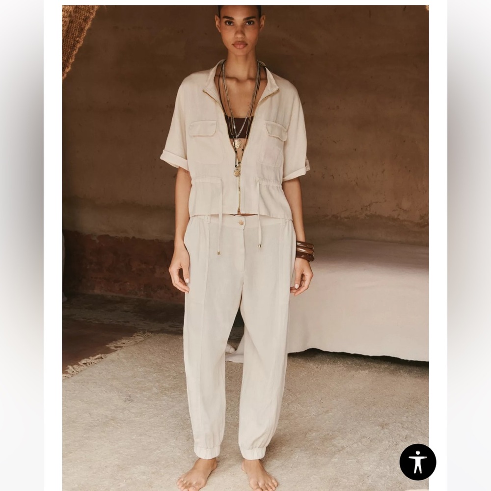 Zara Beige Linen Set